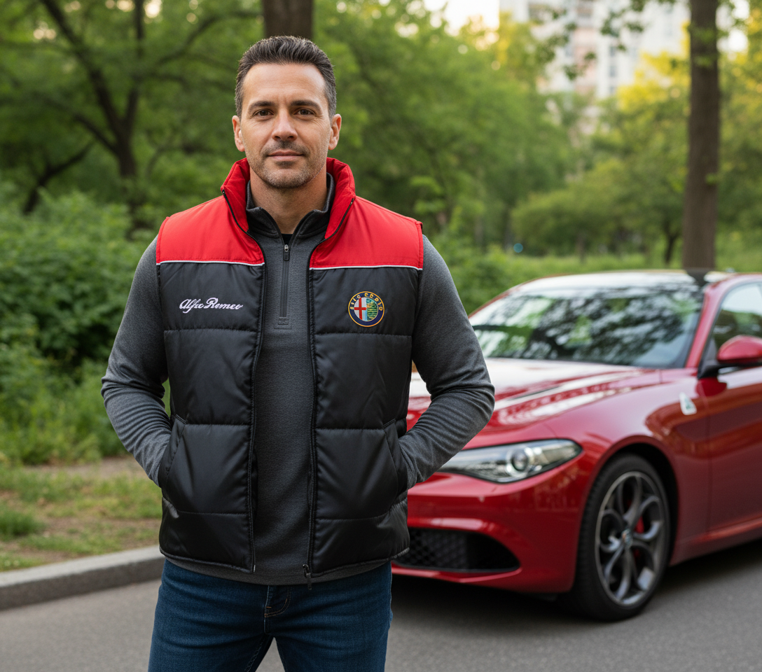 Alfa Romeo Motorsport Embroidered Vest Jacket – Sizes S-3XL