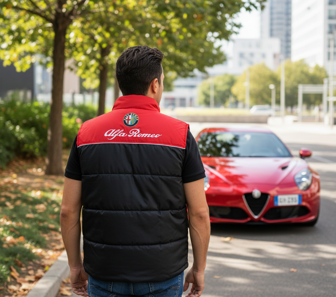 Alfa Romeo Motorsport Embroidered Vest Jacket – Sizes S-3XL