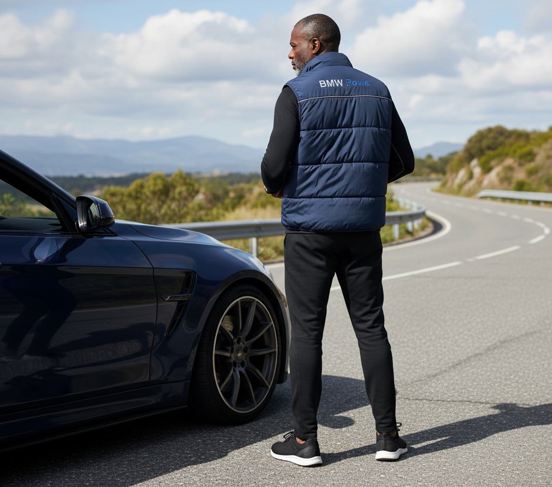 Neu Weste jacke BMW Power Motorsport, gestickte Embleme, S-3XL