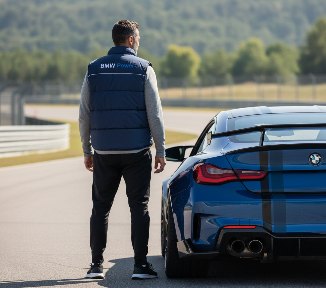 Neu Weste jacke BMW Power Motorsport, gestickte Embleme, S-3XL