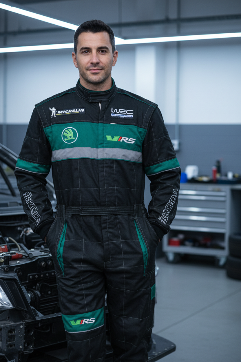 Get Skoda vRS Motorsport Work Wear Overall – Embroidered Emblems | Durable Mechanic Coverall Suit