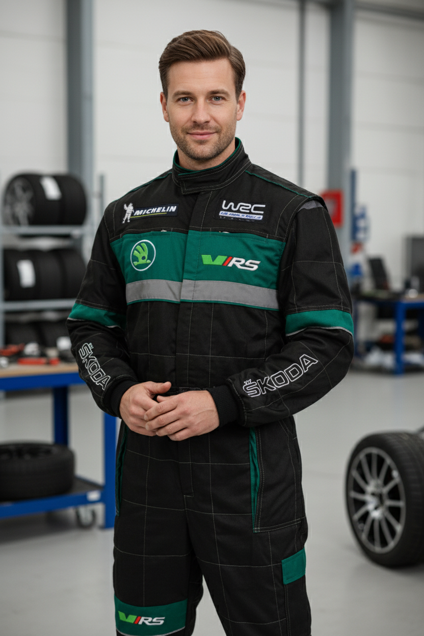 Get Skoda vRS Motorsport Work Wear Overall – Embroidered Emblems | Durable Mechanic Coverall Suit