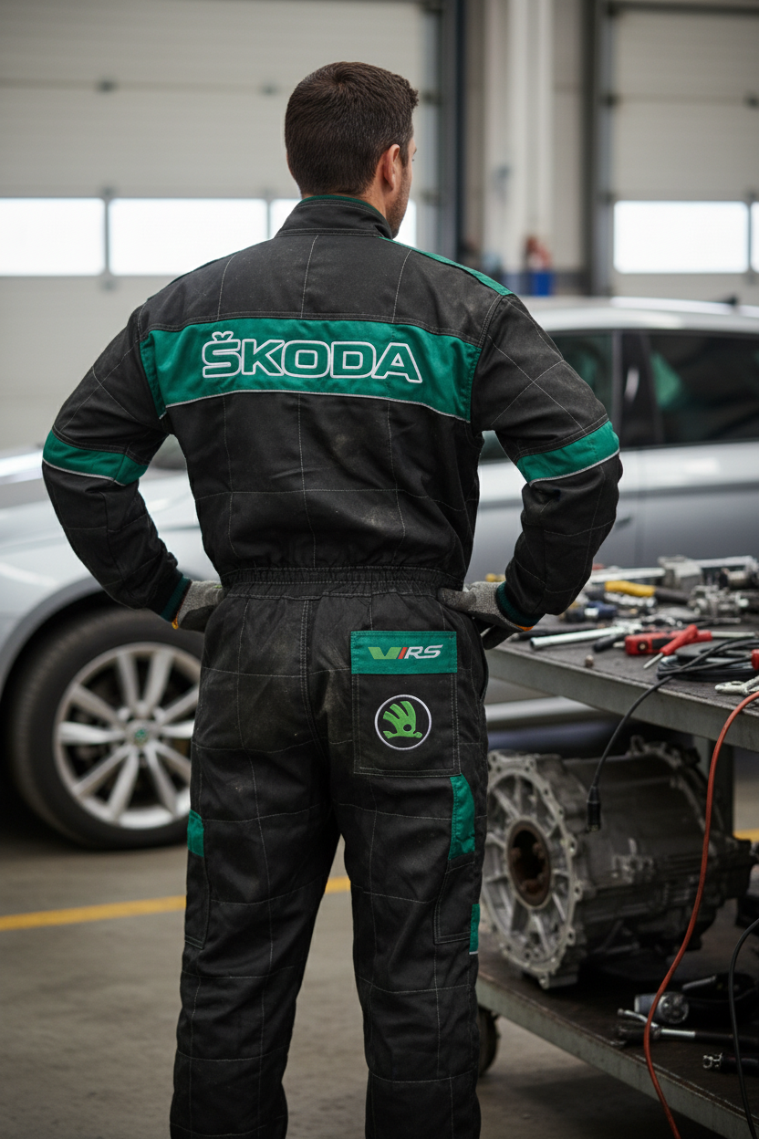 Get Skoda vRS Motorsport Work Wear Overall – Embroidered Emblems | Durable Mechanic Coverall Suit