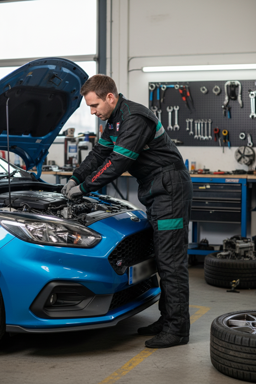 Neu Arbeitskleidung Overall Ford ST Power Motorsport, gestickte Embleme, S-3XL