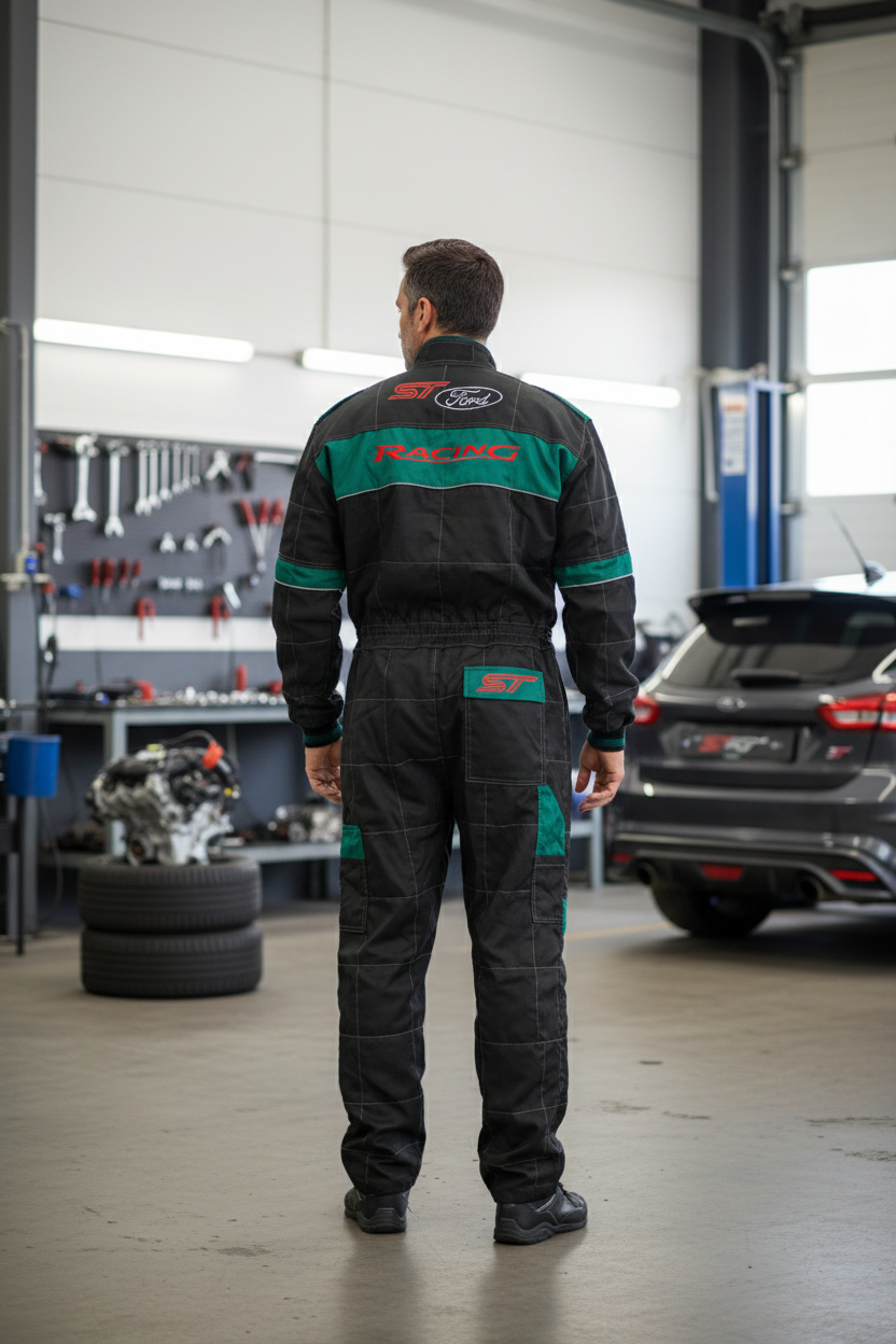 Neu Arbeitskleidung Overall Ford ST Power Motorsport, gestickte Embleme, S-3XL