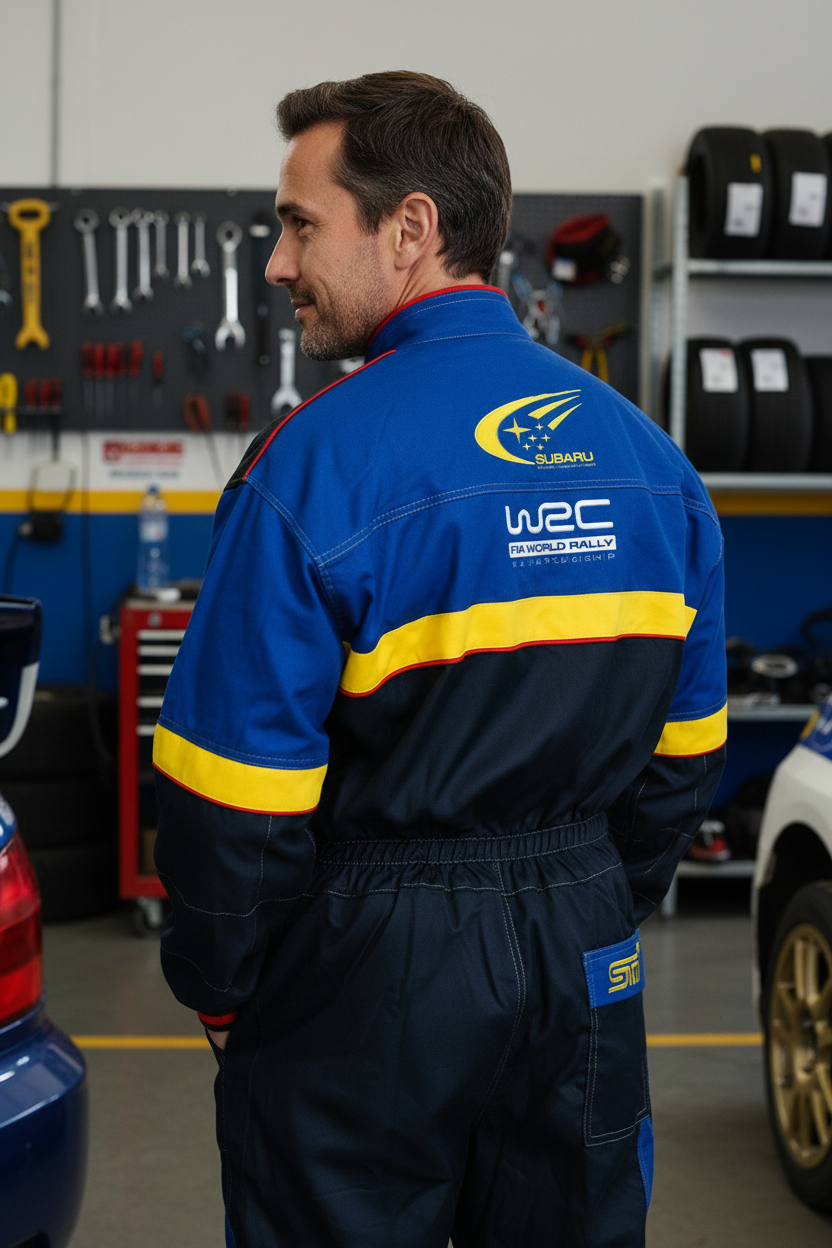 Neu Arbeitskleidung Overall Subaru WRX STI Motorsport, gestickte Embleme, S-3XL