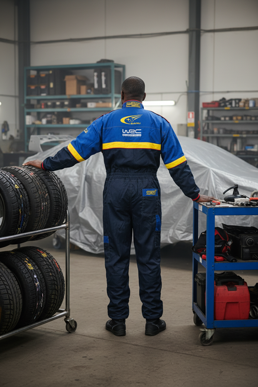 Neu Arbeitskleidung Overall Subaru WRX STI Motorsport, gestickte Embleme, S-3XL