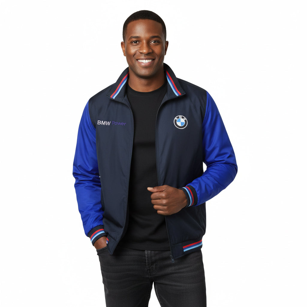 BMW Power Motorsport Bomber Jacket – Embroidered Logos | Performance Racing Style