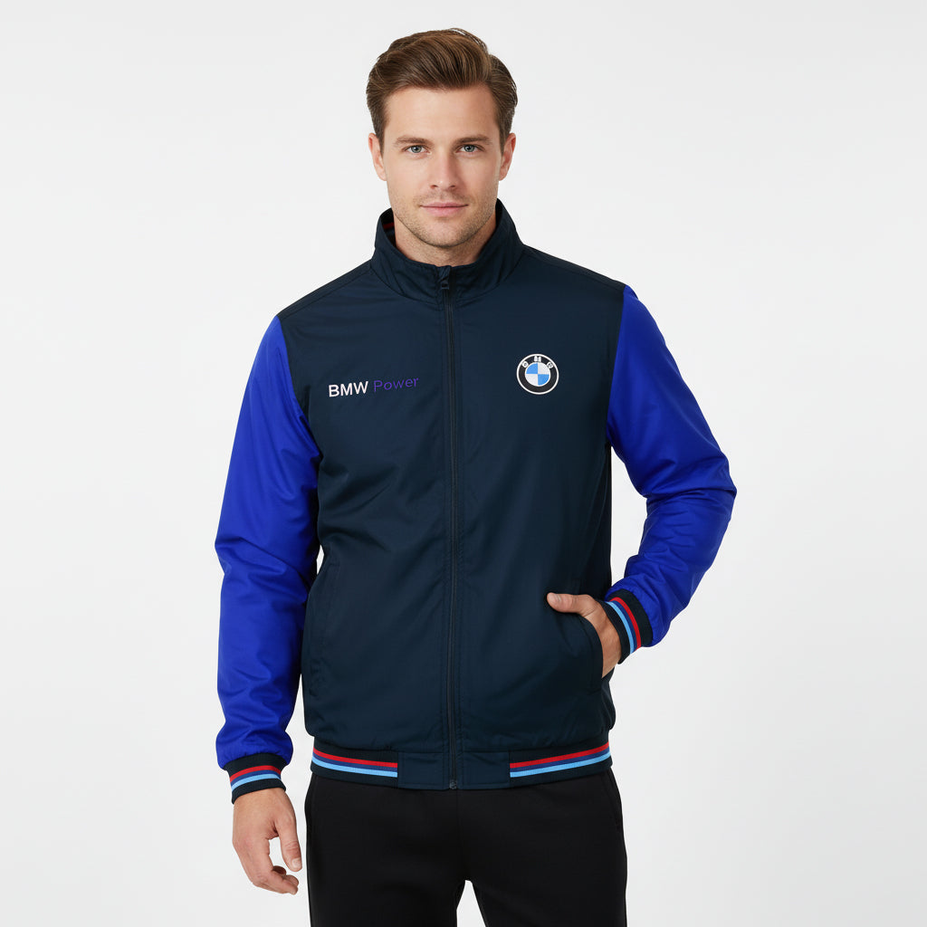 BMW Power Motorsport Bomber Jacket – Embroidered Logos | Performance Racing Style