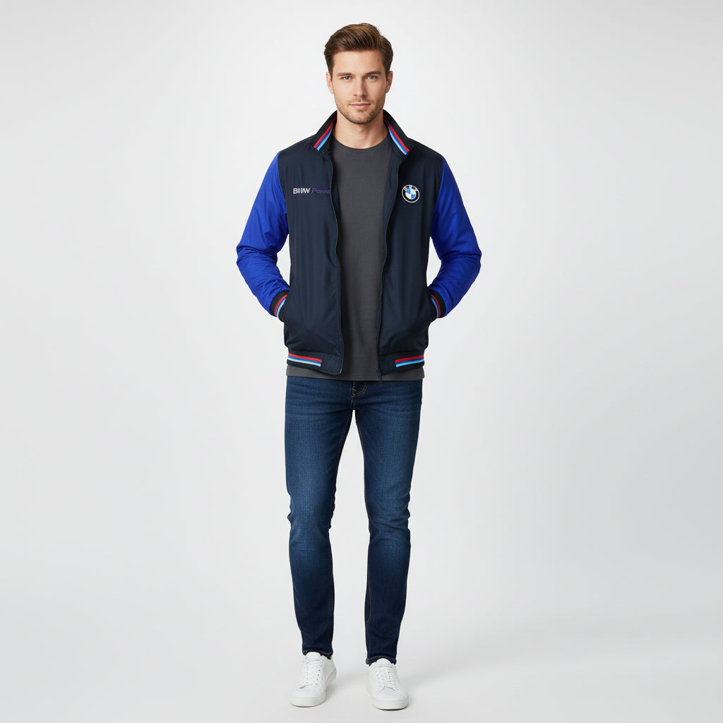 BMW Power Motorsport Bomber Jacket – Embroidered Logos | Performance Racing Style
