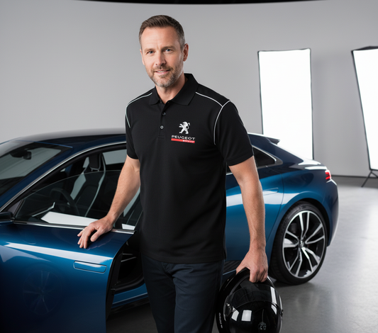 Neu Polo Shirt Peugeot Sport, gestickte Embleme, S-3XL