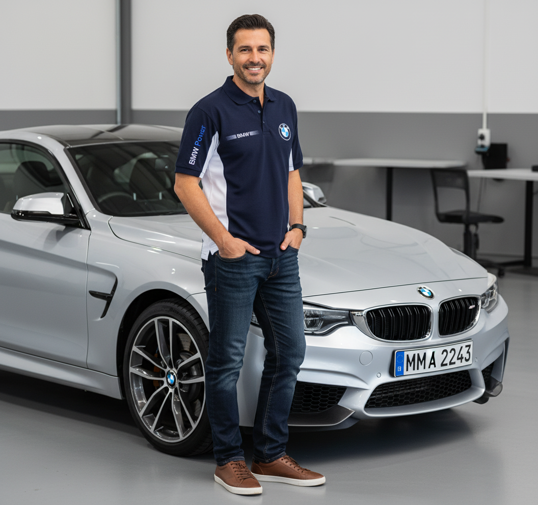 New Polo Shirt BMW Power Motorsport, embroidered emblems, S-3XL - Racewear24 