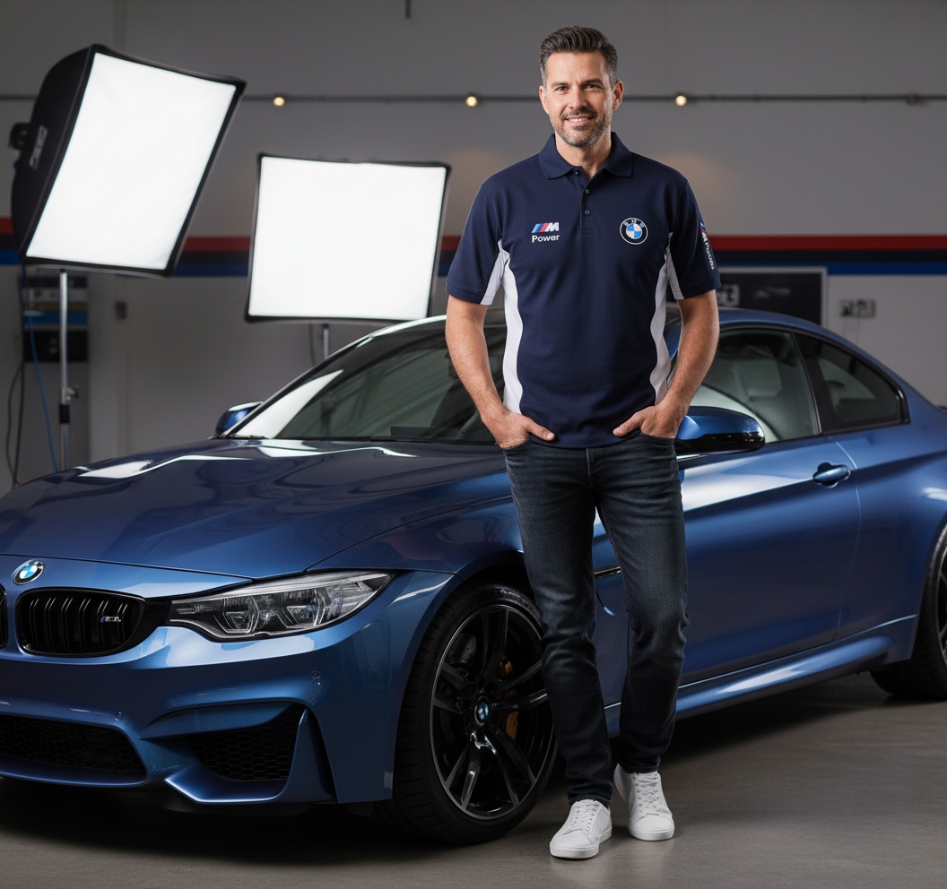 New Polo Shirt BMW M Power Motorsport, embroidered emblems, S-3XL