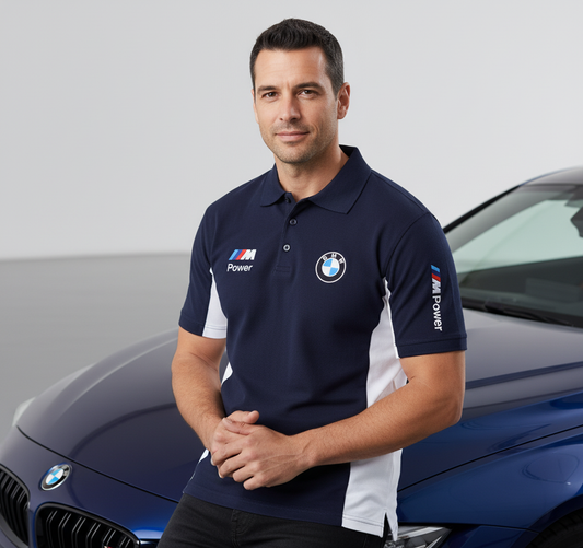 Neu Polo Shirt BMW M Power Motorsport, gestickte Embleme, S-3XL