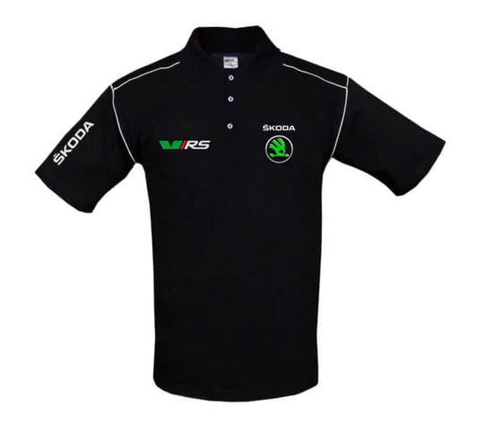 New Polo Shirt Skoda vRS Power Motorsport, embroidered emblems, S-3XL