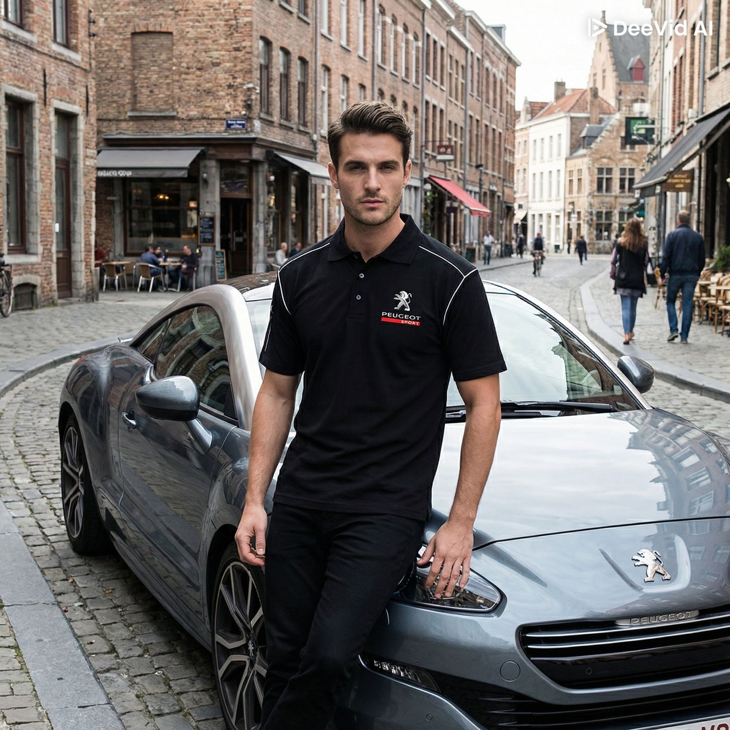 Neu Polo Shirt Peugeot Sport, gestickte Embleme, S-3XL